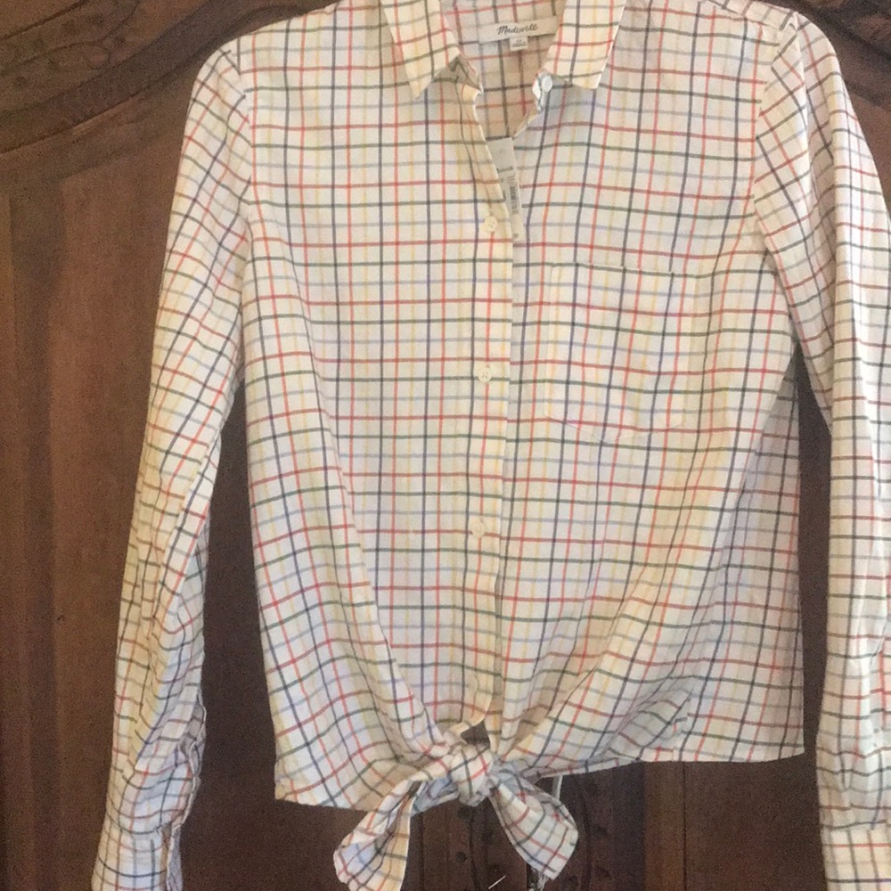 Madewell multi colored brand new button down